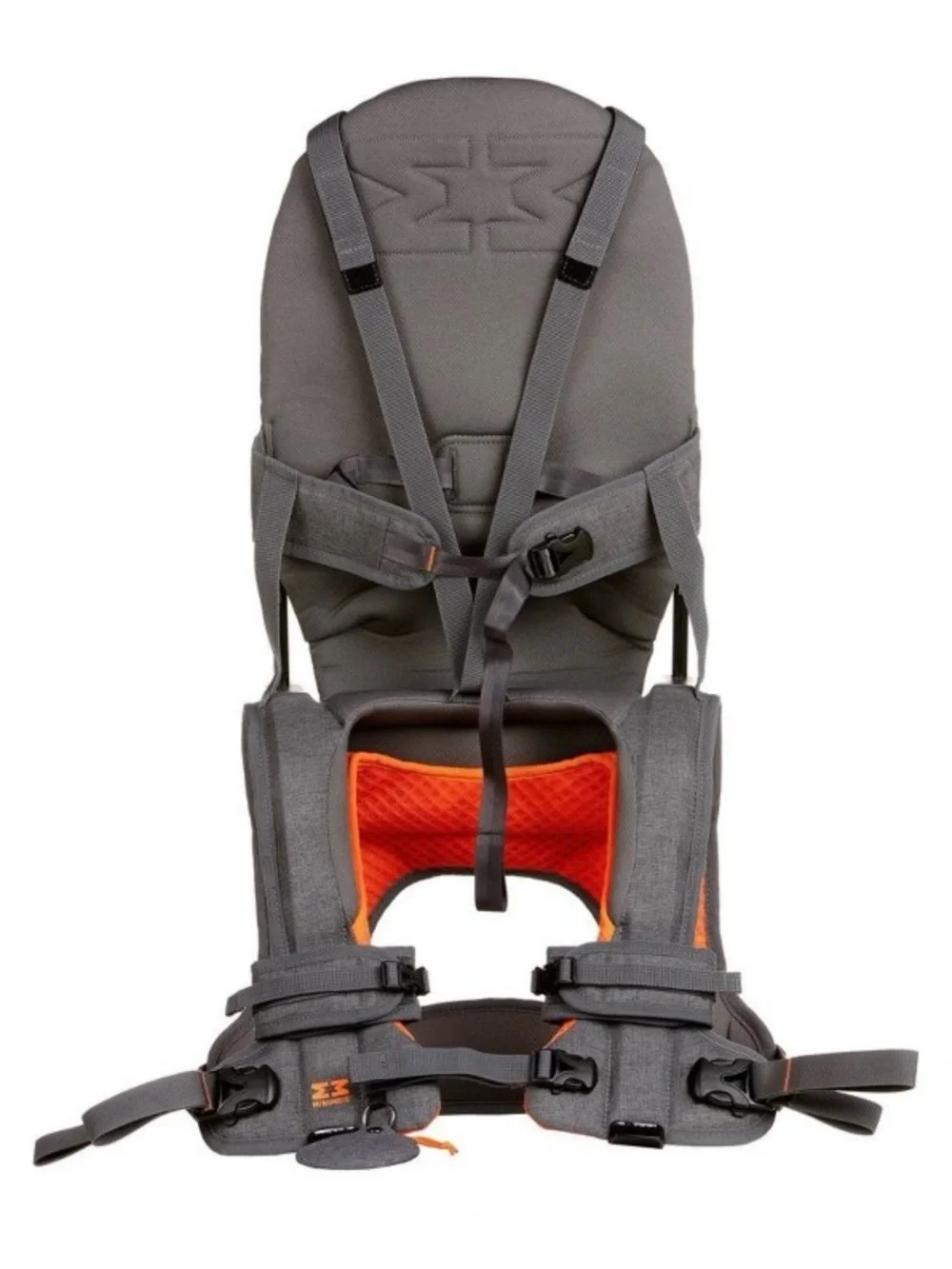 MiniMeis- Kids Shoulder Carrier - Gray/Orange- never used